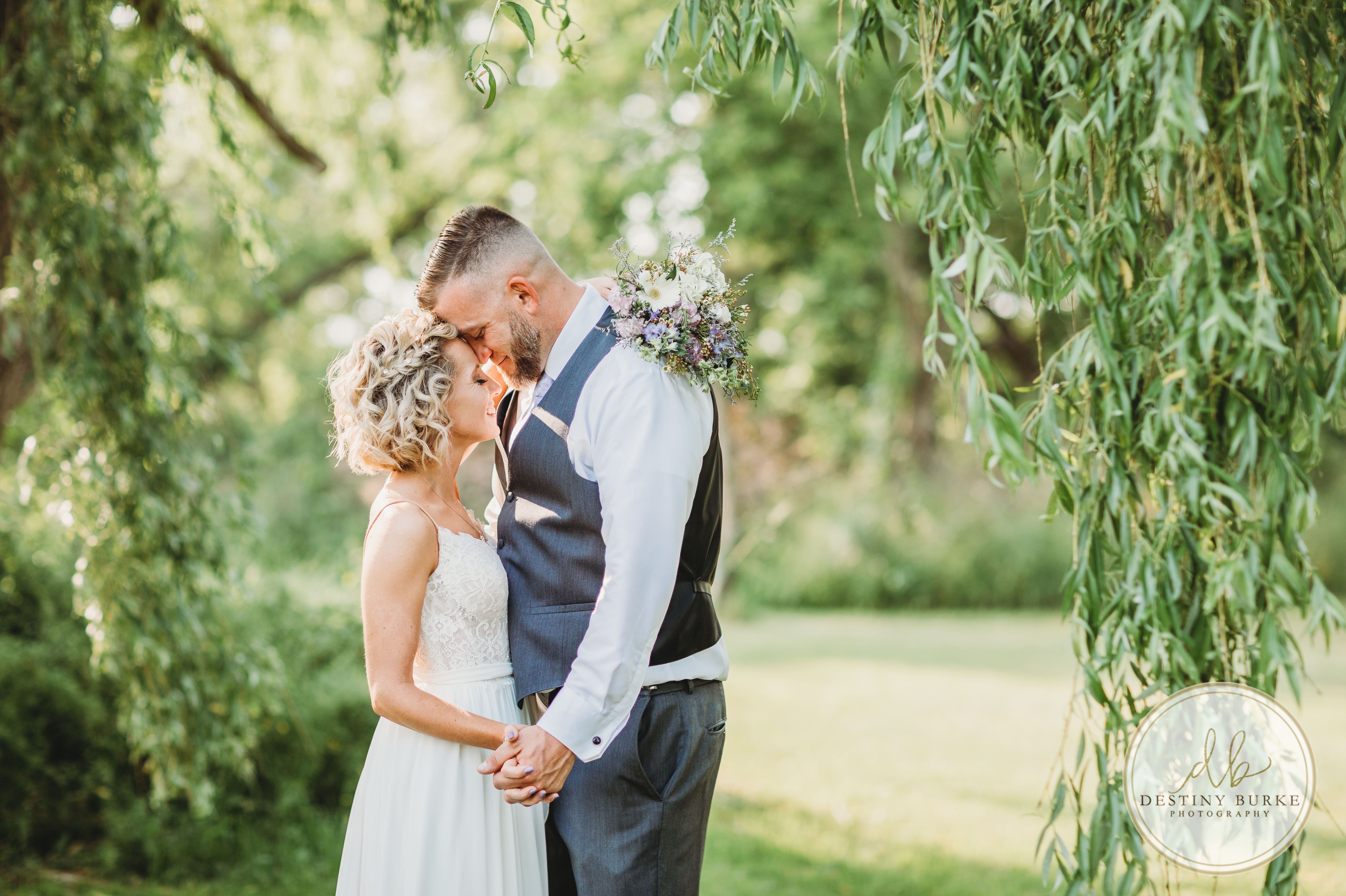 best wedding photographer near rochester ny east bethany back yard diy ceremony willow tree sunset