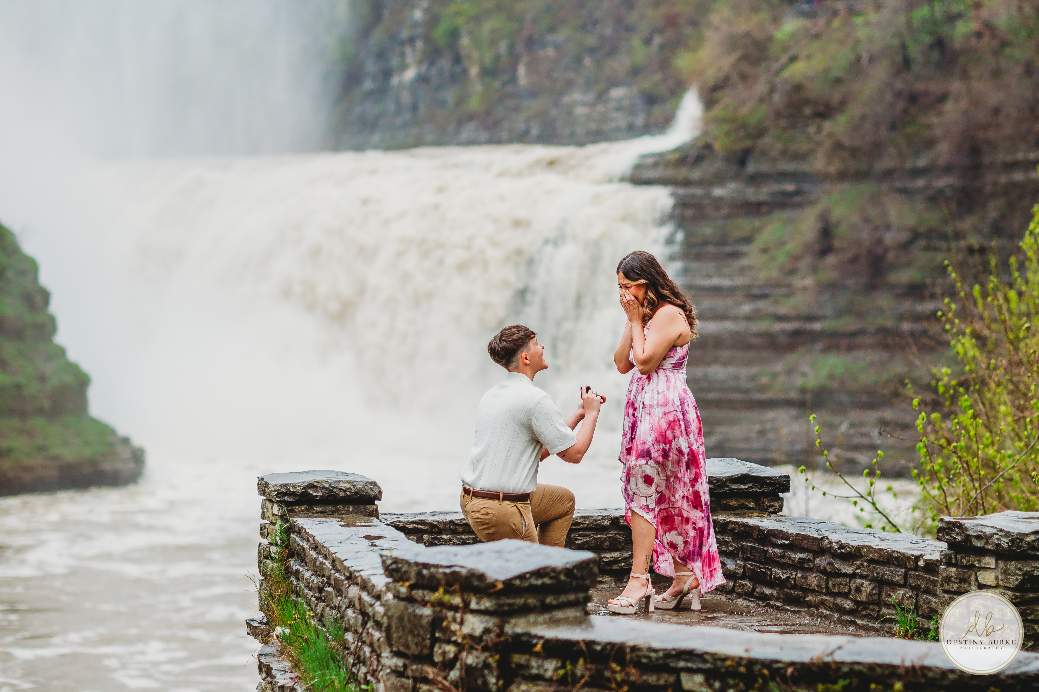 best surprise proposal  engagement letchworth state park