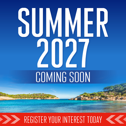 Jet2 holidays 2027 coming soon. Register your interest.
